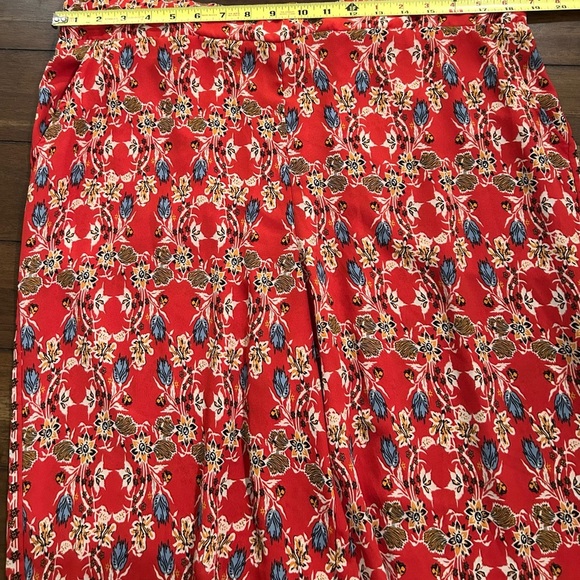 Max Studio Women's Red Floral Print Flowy Wide Leg Pants Size 1X - Picture 6 of 9